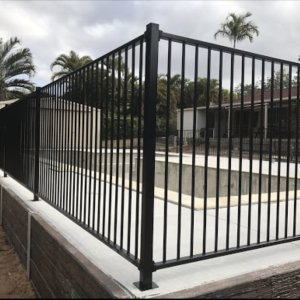 Black Flat Top Aluminium Fencing